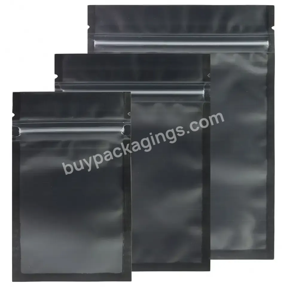 Custom Logo Light Clear Frosted Reclosable Clothing Packaging Black Zipper Bags Zip Lock Bag For Boutique