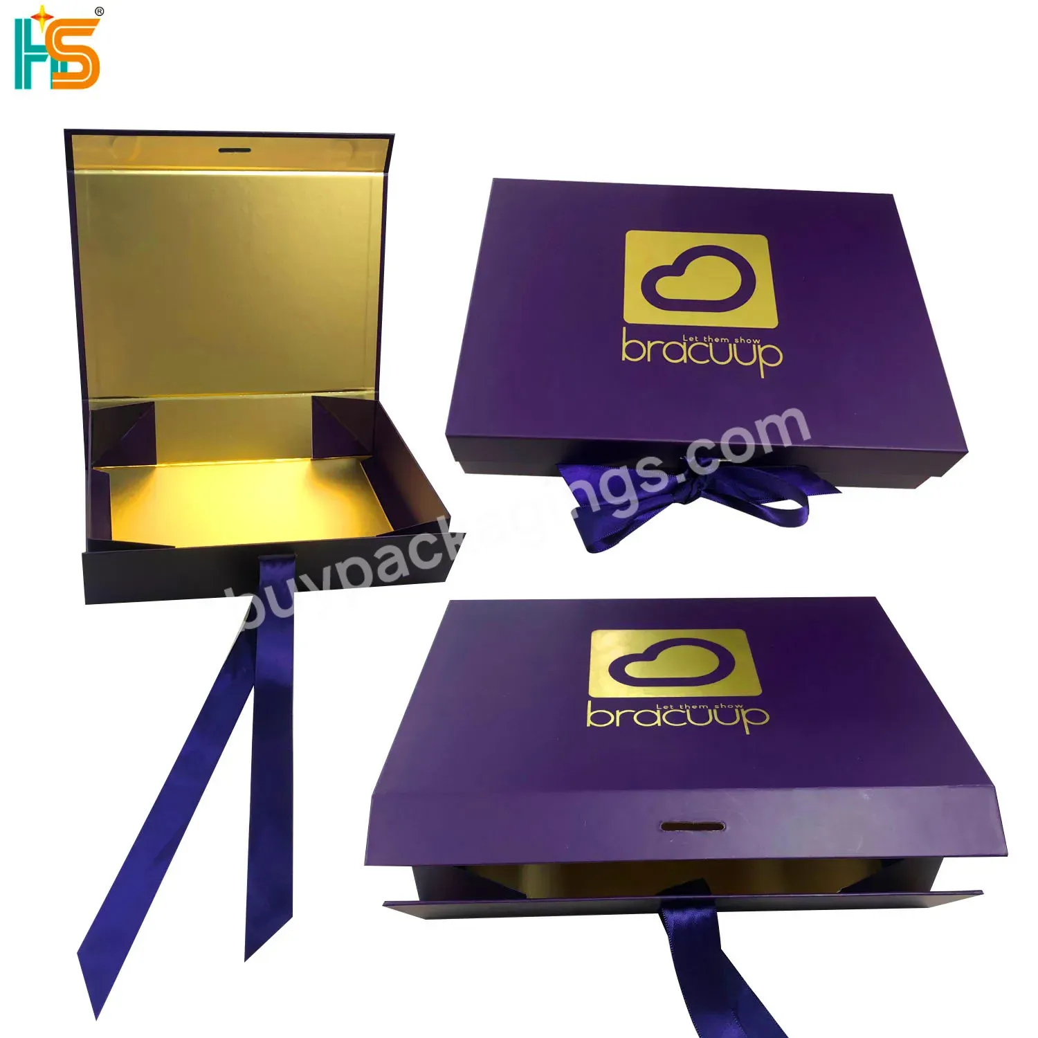 Custom Logo Luxury Caja De Carton Eco Paper Box Packaging Luxury Magnetic Foldable Ribbon Clothes Paper Gift Box Packaging Box