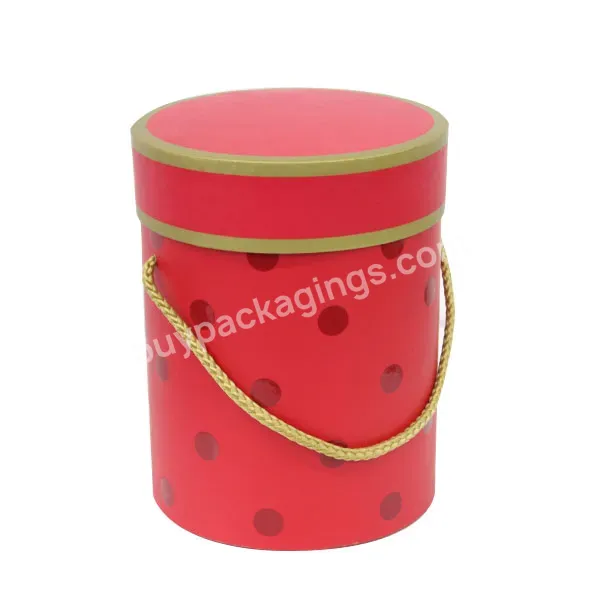 Custom Logo Luxury Cylinder Round Gift Box Paper Red Color Candy Tube Packaging Boxes With Lid