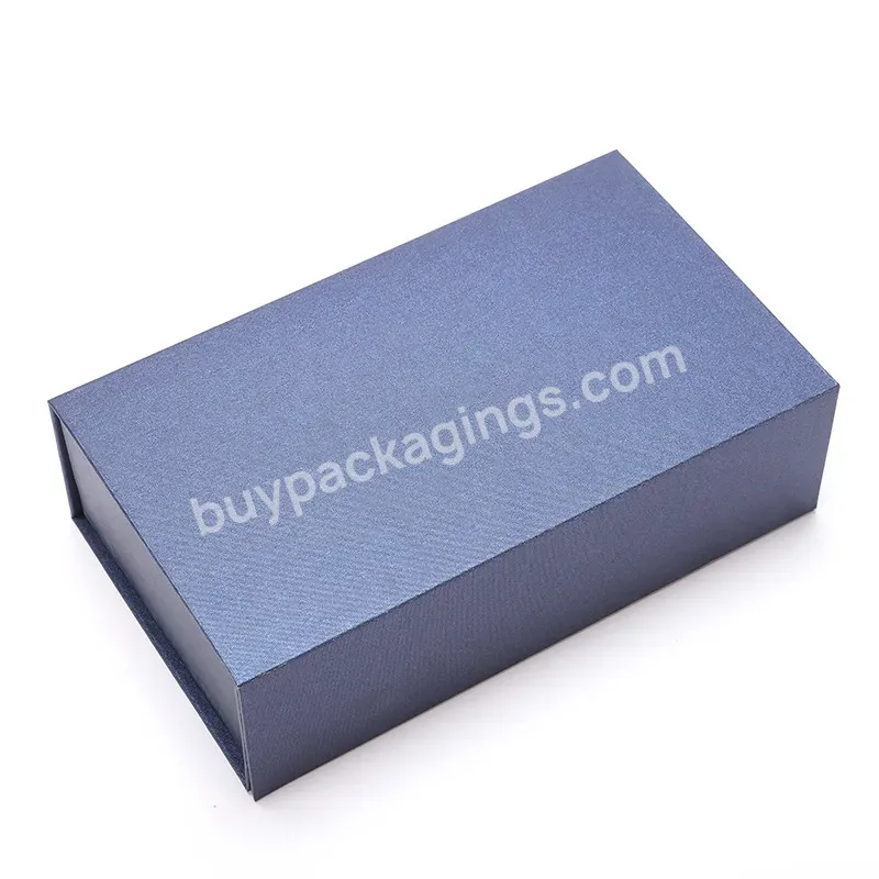 Custom Logo Luxury Flip Foldable Rigid Cardboard Box Black Folding Book Shaped Closure Lid Paper Box Packaging Magnetic Gift Box