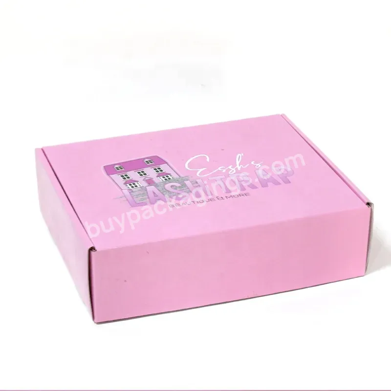 Custom Logo Luxury Folding Corrugated Paper Clothing Boxes Pink Color Mailer Shipping Box For Clothes