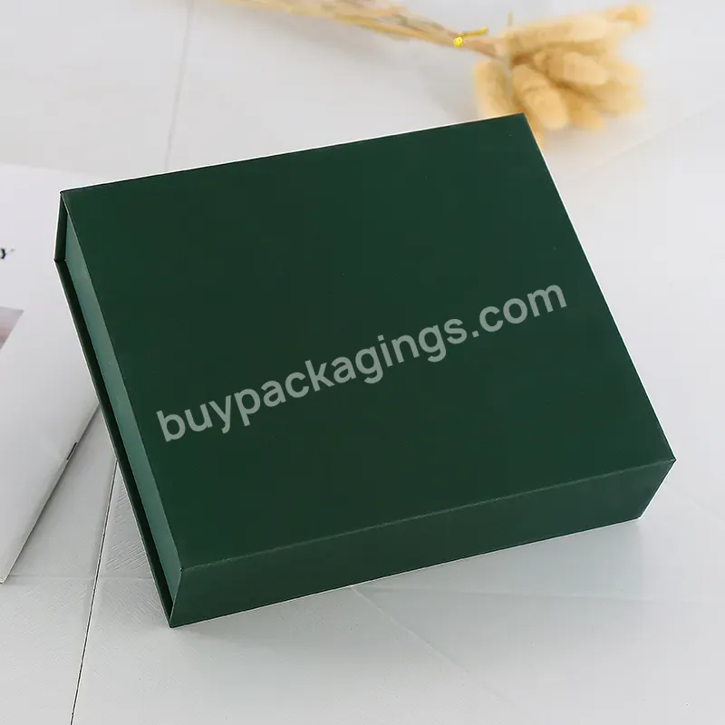 Custom Logo Luxury Green Paper Gift Magnetic Boxes For Cosmetic Bottle Set Packaging With Your Logo