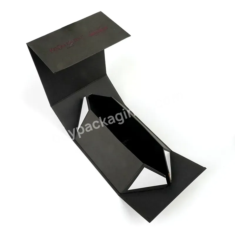 Custom Logo Luxury Paper Big Black Gold Folding Rigid Magnet Magnetic Gift Packaging Box For Cosmetic