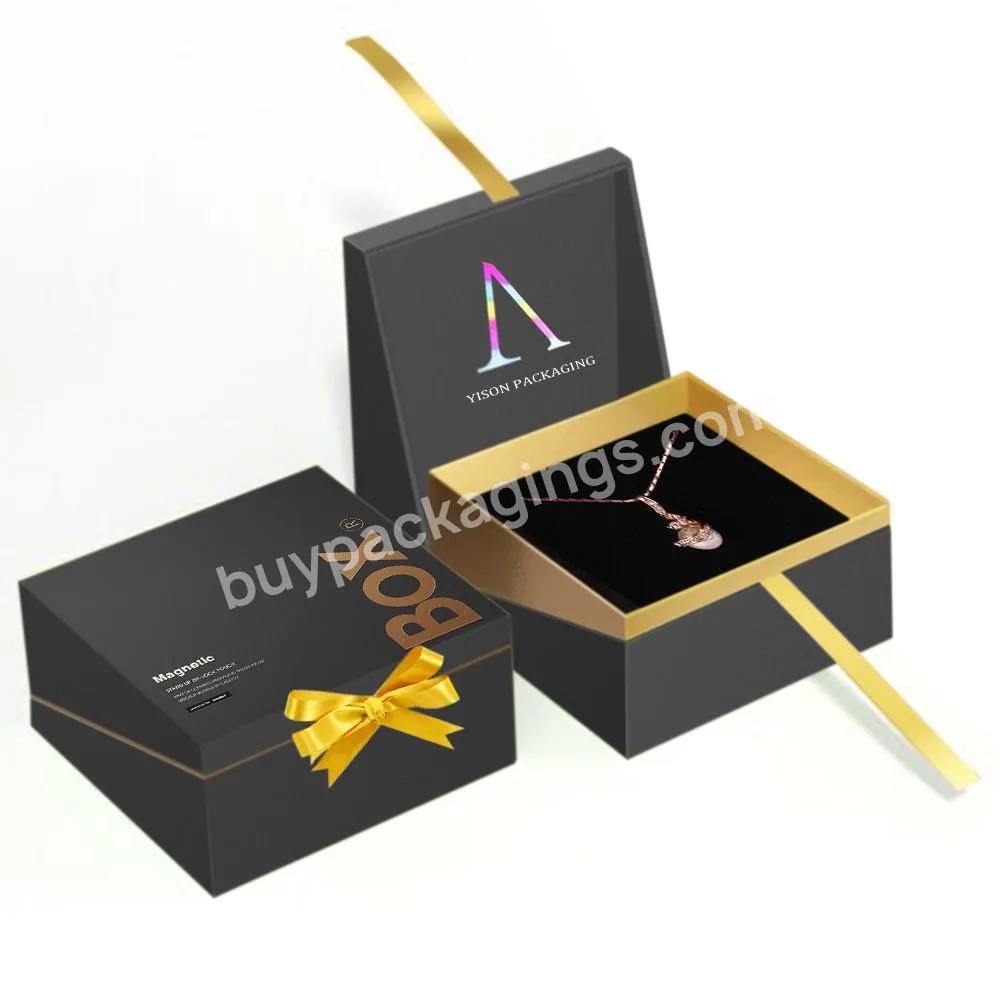 Custom Logo Luxury Paper Cardboard Small Pink paquetes para joyeria jewllery Necklace Box Packaging