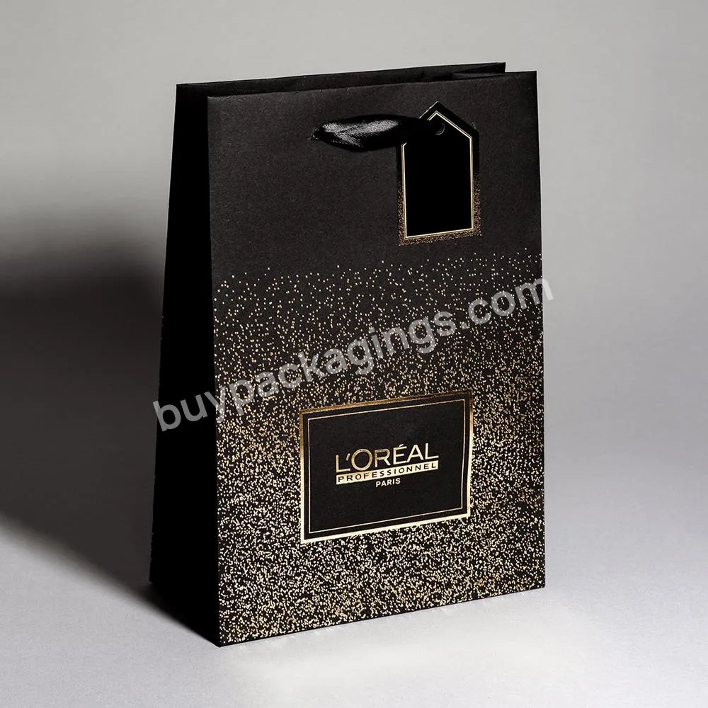 Custom Logo Luxury Paper Packaging Ribbon Closure  Favour Gift Shopping Bag Paperbag