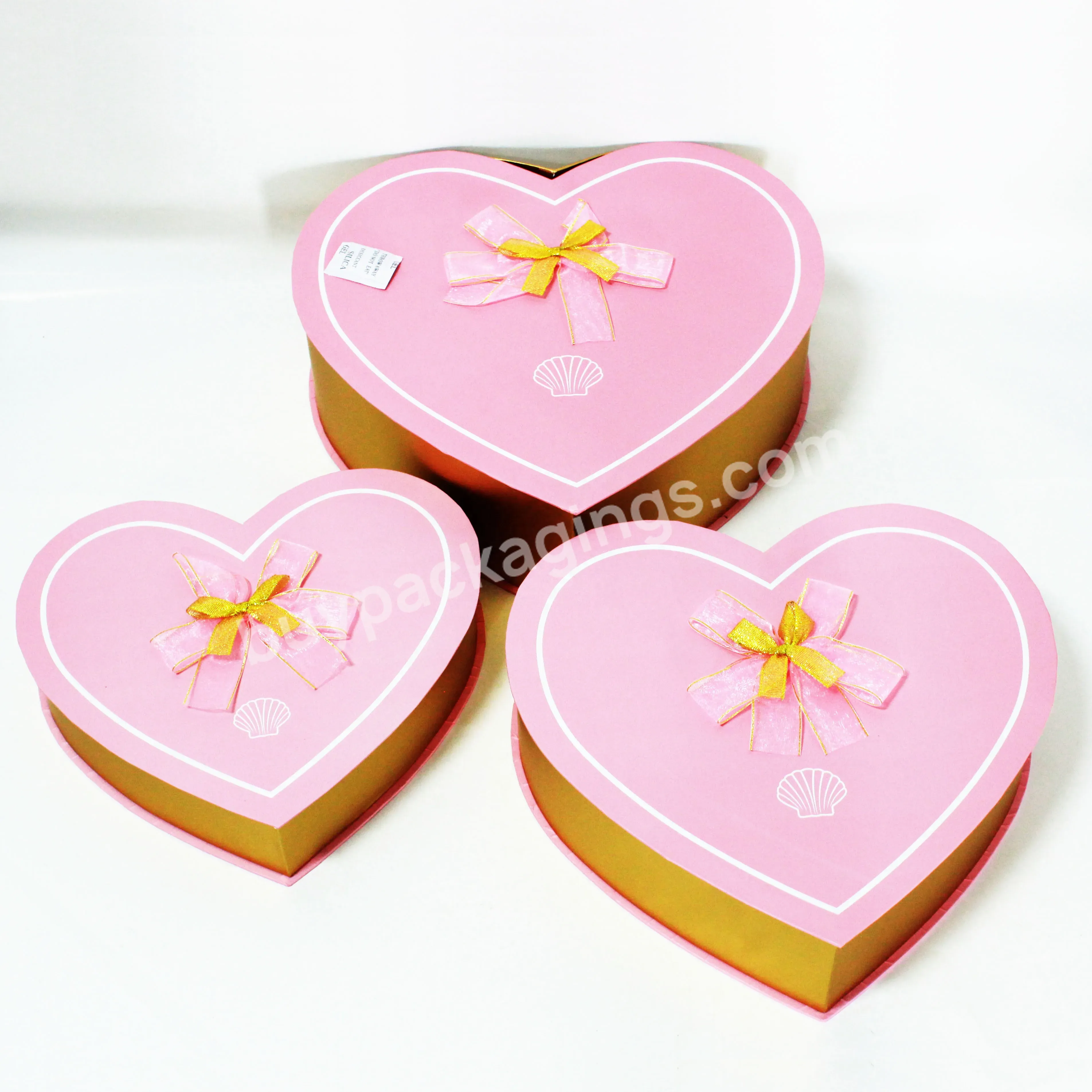 Custom Logo Luxury Valentines Day Boxes Pink Gift Box Packaging Heart Shape Box For Flower