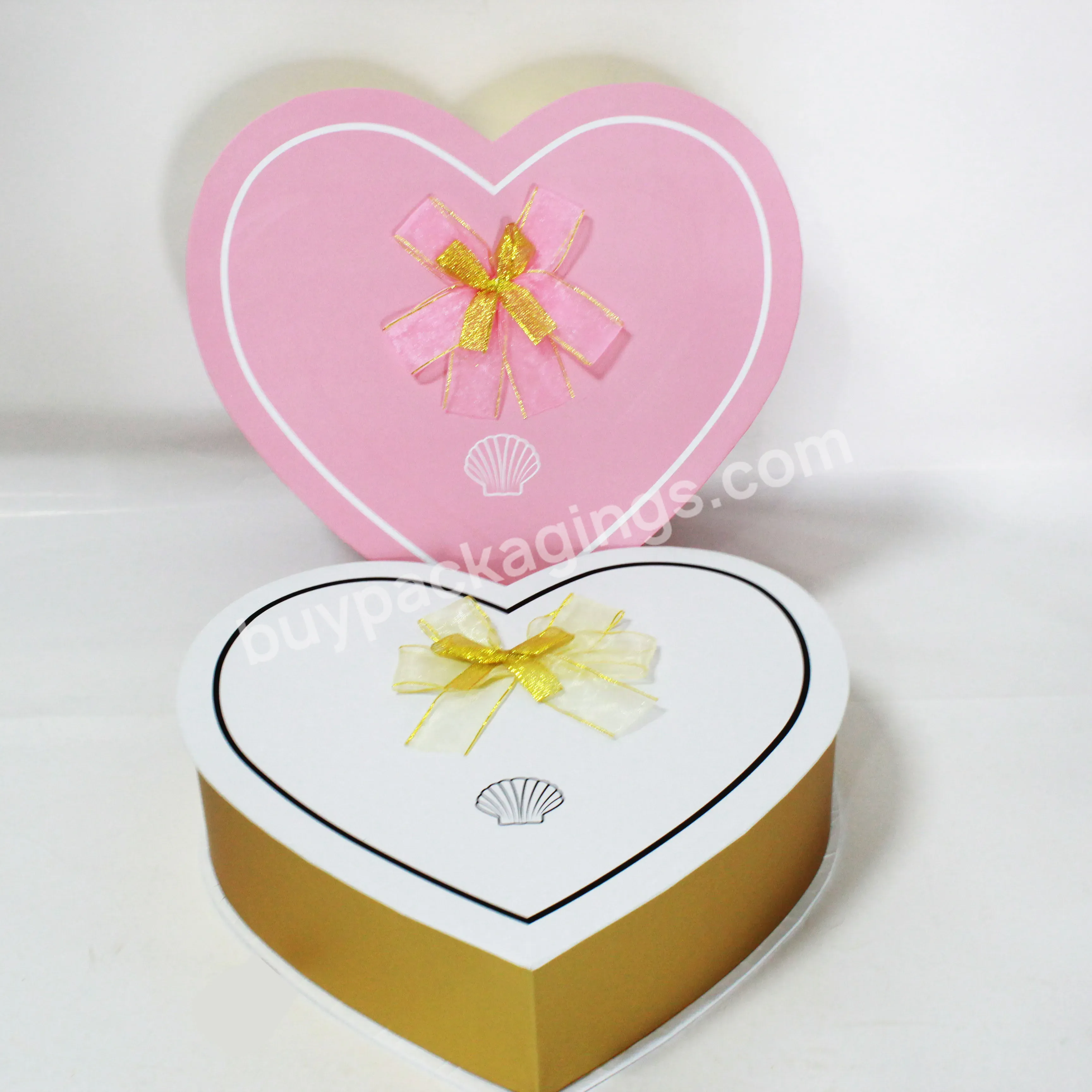Custom Logo Luxury Valentines Day Boxes Pink Gift Box Packaging Heart Shape Box For Flower