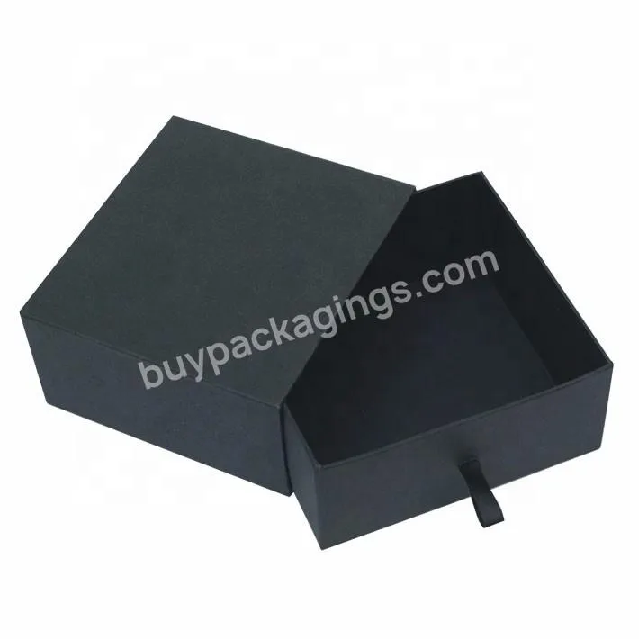 Custom Logo Magnet Sliding Style Black packaging Gift Boxes Recycle Packaging Box