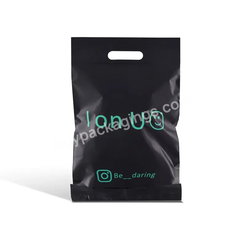 Custom Logo Matt Black Poly Mailer With Handle Mailing Plastic Shipping Packaging Courier Bags For Clothes - Buy Custom Shipping Bags For Clothes,Matt Black Poly Mailer With Handle,Mailing Plastic Shipping Packaging Courier Bags.