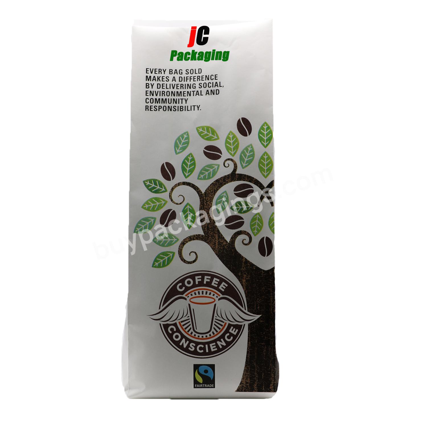 Custom Logo Matt White Flat Bottom Coffee Packaging Mylar Bags Stand Up Pouches With Valve