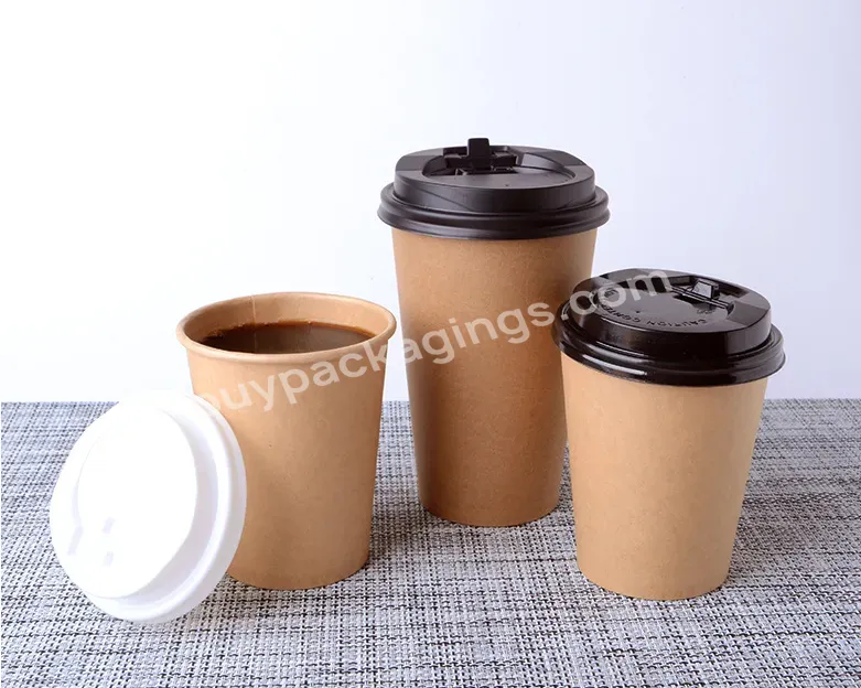 Custom Logo Milk Tea Coffee Hot Drink Cup With Lid Single Layer Double Layer Paper Cup