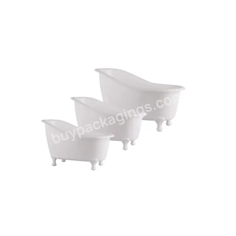 Custom Logo Mini Plastic Bathtub White Color Craft Products Container