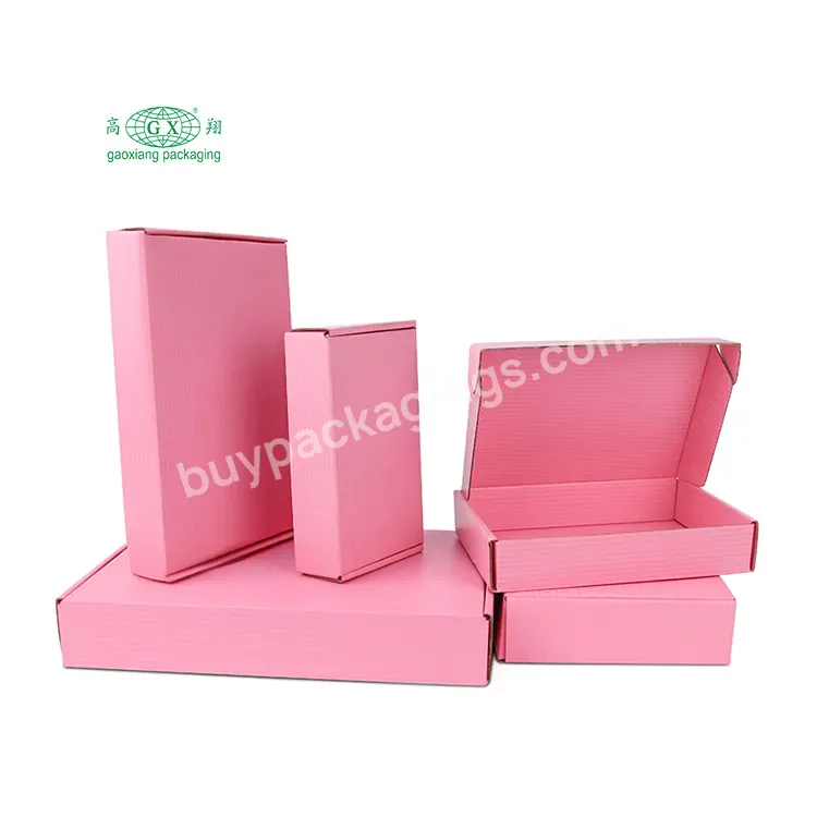 Custom Logo Multiple Usage Pink Paper Cardboard Corrugated Mailer Shipping Boxes Packaging