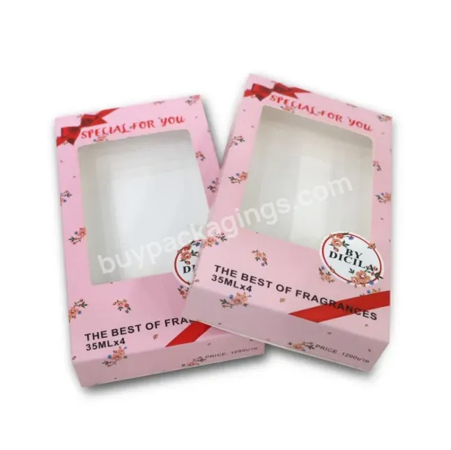 Custom Logo Nail Polish Eyelash Curler Packaging Box With Handle Clear Window Packaging Paper Box