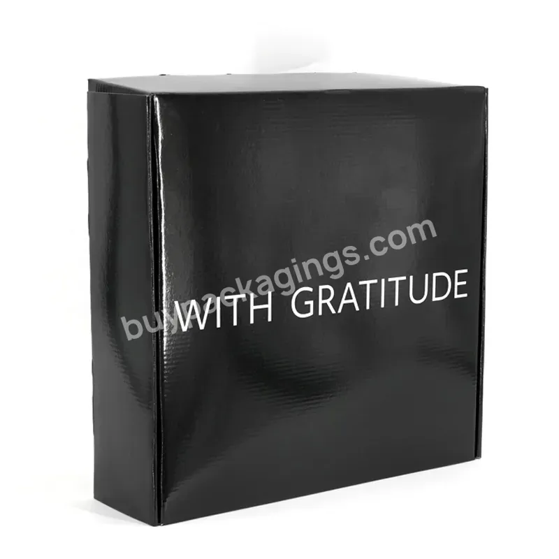 Custom Logo Packaging Glossy Black Clothing Shipping Corrugated Mailer Box For Personal Care