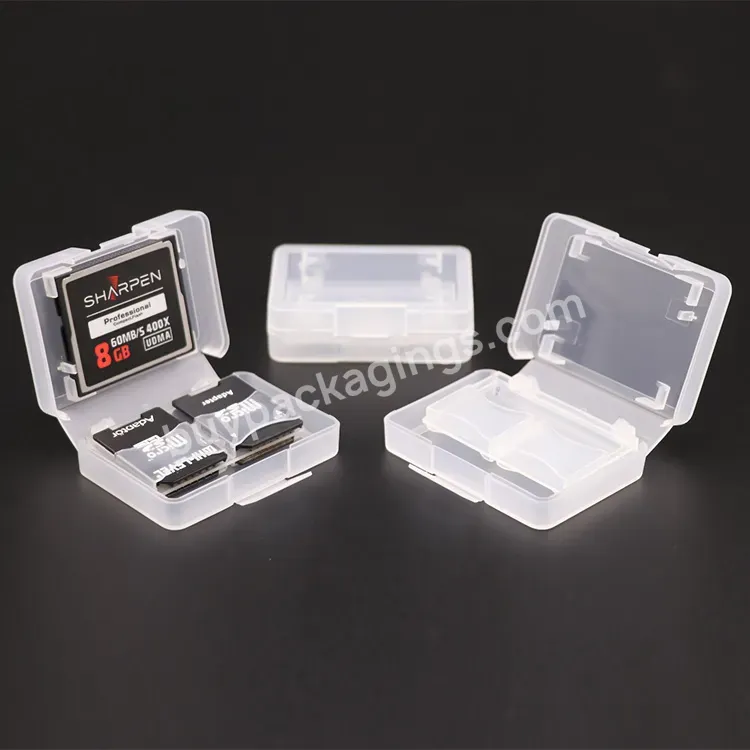 Custom Logo Packing Small Mmc Xqd Xd Cf Tf Nm Sdhc Card Holder Clear Plastic 8 Slot Sd Memory Card Case