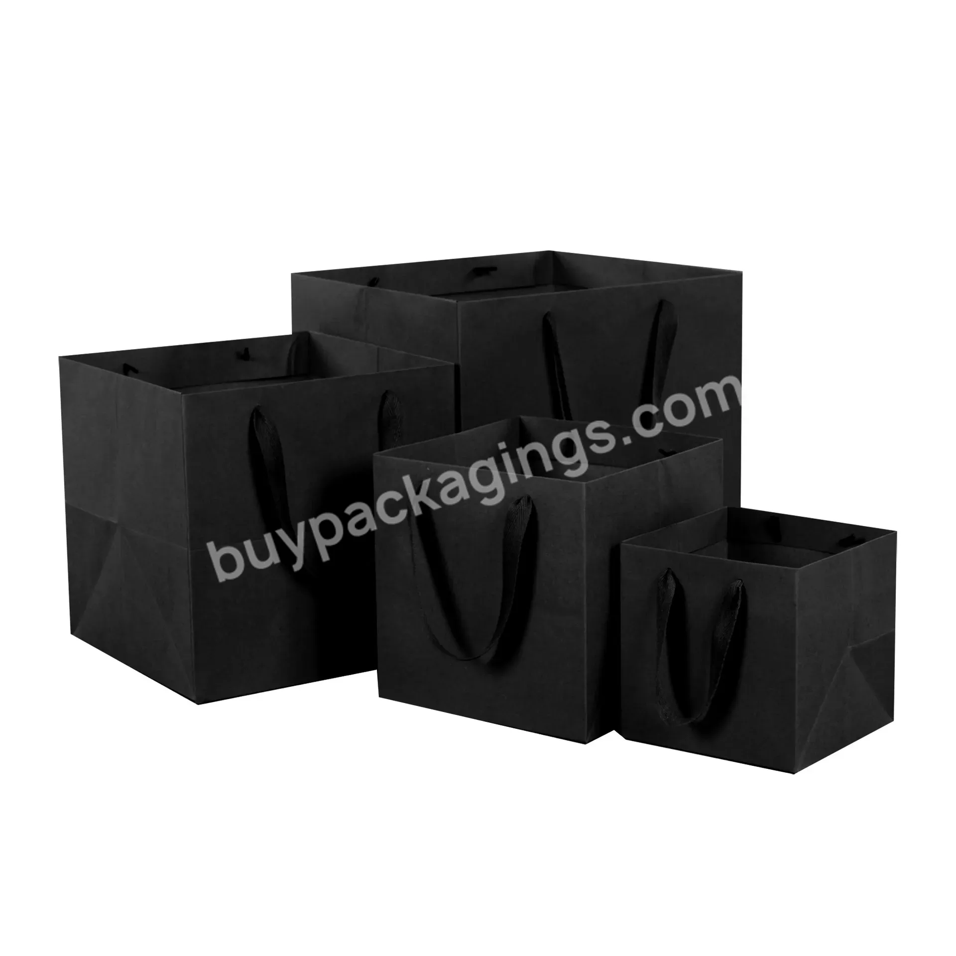 Custom Logo Paper Shopping Bag With Ribbon Handle For Clothing Gift Packaging Bag