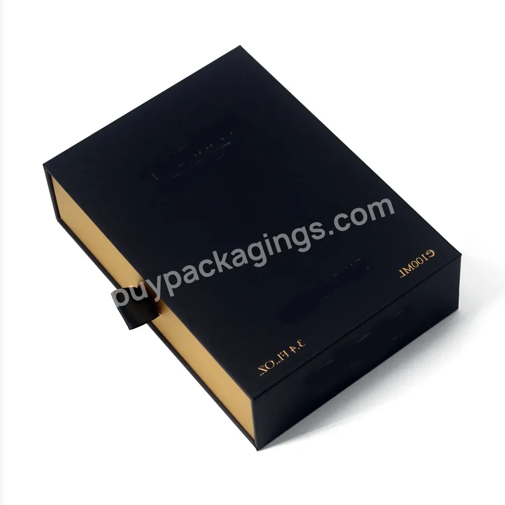 Custom Logo Parfum Skincare Bottle Packaging Gift Luxury Fragrance Perfume Packaging Box Cosmetic Black Gift Box