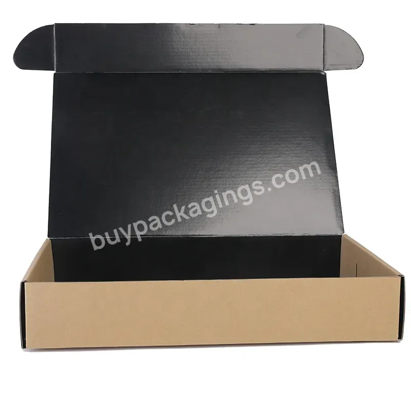 Custom Logo Personalised Paper Ecommerce Black Corrugated Cardboard Kraft Paper Shipping Boxes Mailing Mailer Box With Logo