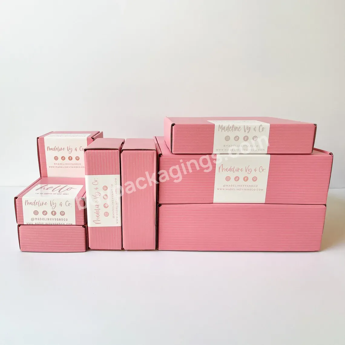Custom Logo Pink Color Cosmetic Corrugated Packaging Foam Inserted Cosmetic Mailer Box Shipping Box Paper Box
