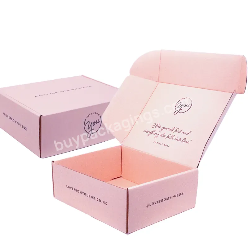 Custom Logo Pink Corrugated Mailer Cardboard Paper Packaging Mailing Postal Shipping Box Fot Gifts