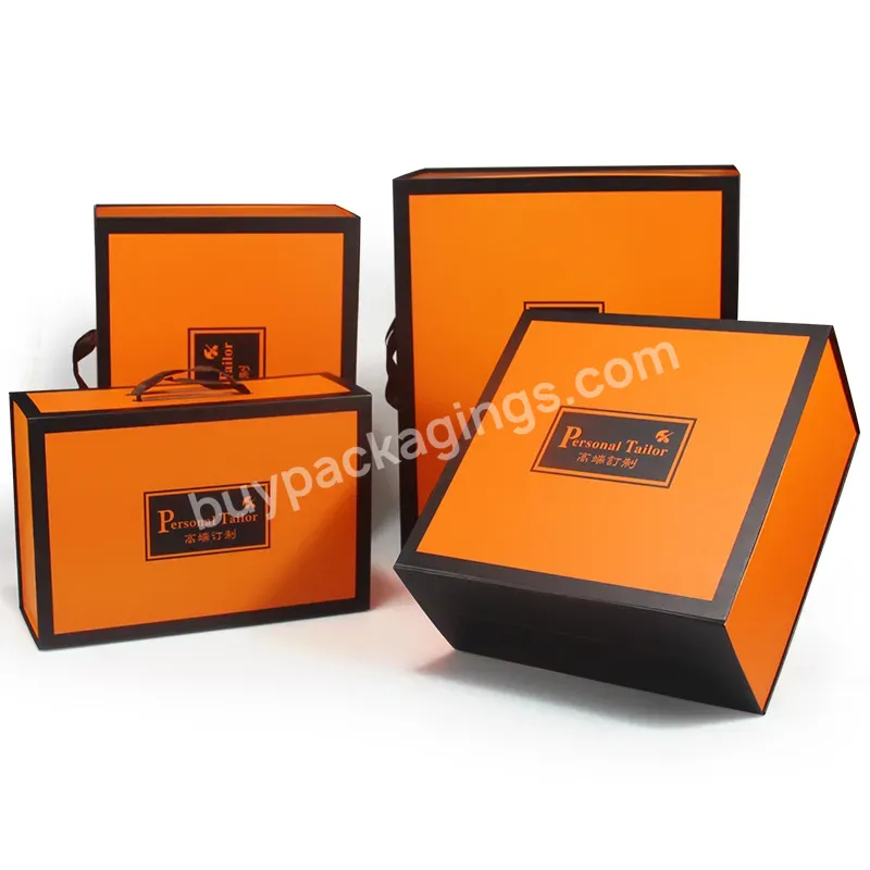 Custom Logo Pink Premium Fold Gift Box With Ribbon For Packaging Magnetic Packaging Gifts Paper Box