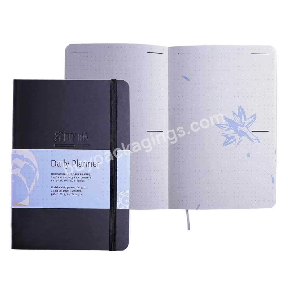 Custom Logo Plain Leather Dotted Journal Printing Custom Journal Notebook Planner