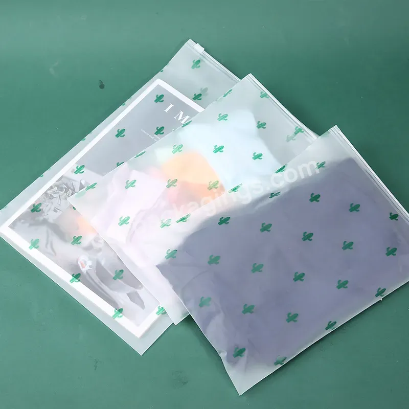 Custom Logo Plastic Clothes Bag T Shirt Frosted Biodegradable Zip Lock Self Sealing Shipping Bag