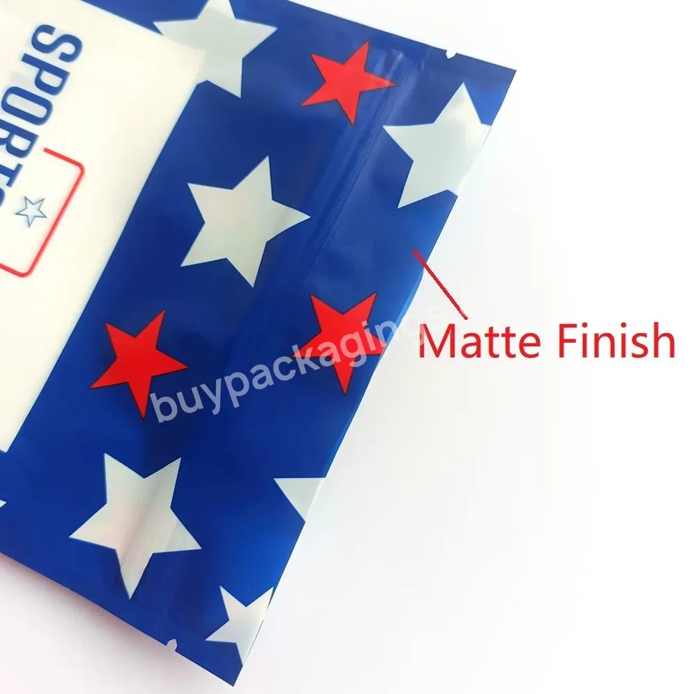 Custom Logo Plastic Flexible Packaging Bags Matte Stand Up Pouching Mylar Bag With Zipper