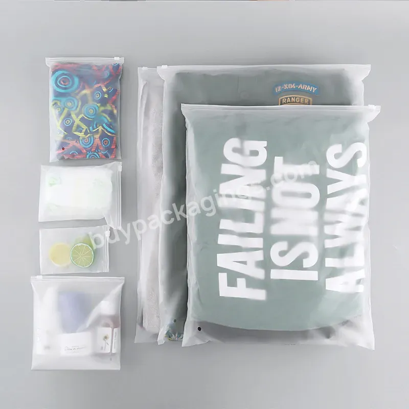 Custom Logo Poly Mailer High Quality Custom Printing White Matte Frosted Zip Seal Ziplock Plastic Packaging Bags For Clothing