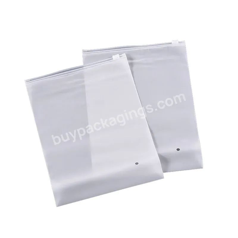 Custom Logo Poly Transparent Frosted Biodegradable Plastic Packaging Zipper Bags T Shirt Swimwear Zip Lock Bags