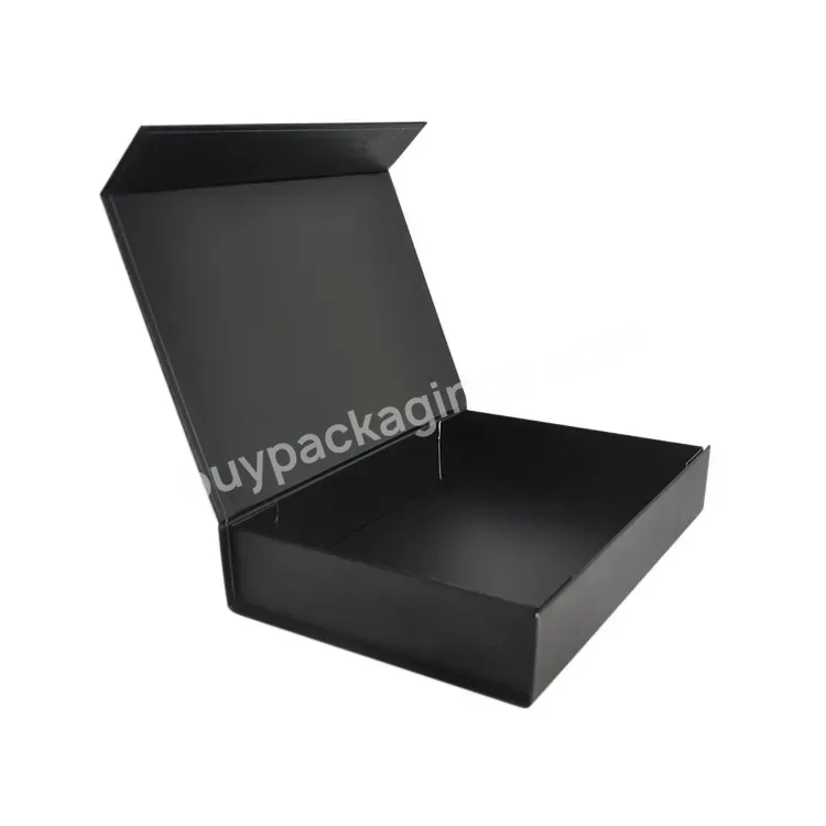 Custom Logo Print Black Folding Magnetic Closure Luxury Gift Packaging Box