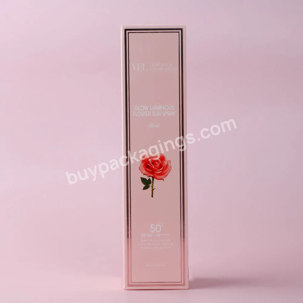 Custom Logo Print Card Paper Box Luxury Pink Paper Cosmetics Packaging Box