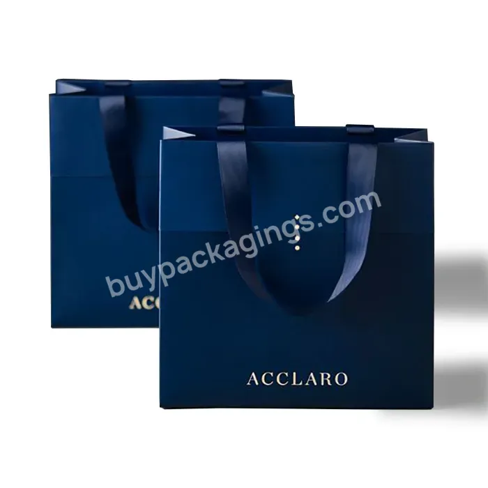 Custom Logo Print Clothing Packaging Store Jewelry Mini Small Luxury Paperbag Wedding Door Paper Gift Bag With Ribbon Handles