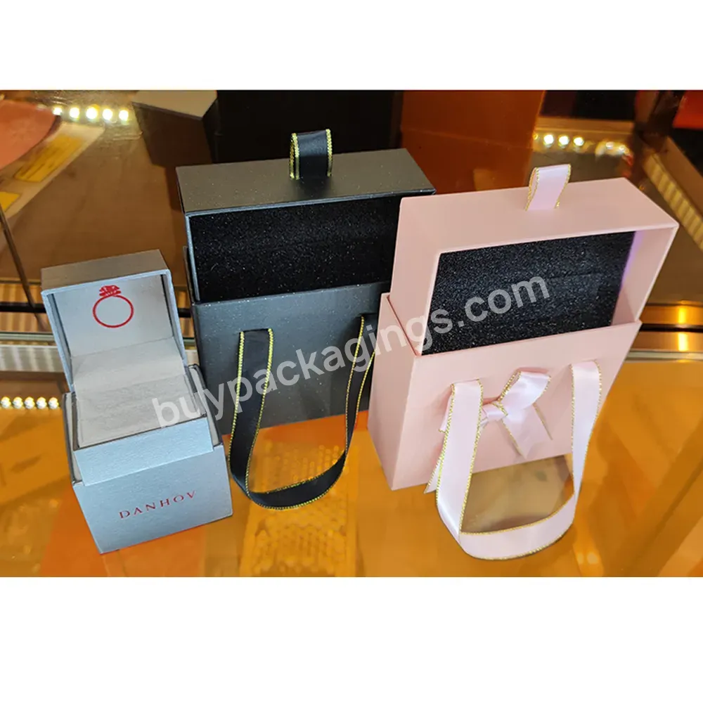 Custom Logo Print Clothing Packaging Store Jewelry Photo Frame Mini Small Luxury Paper Gift Bag With Ribbon Handles