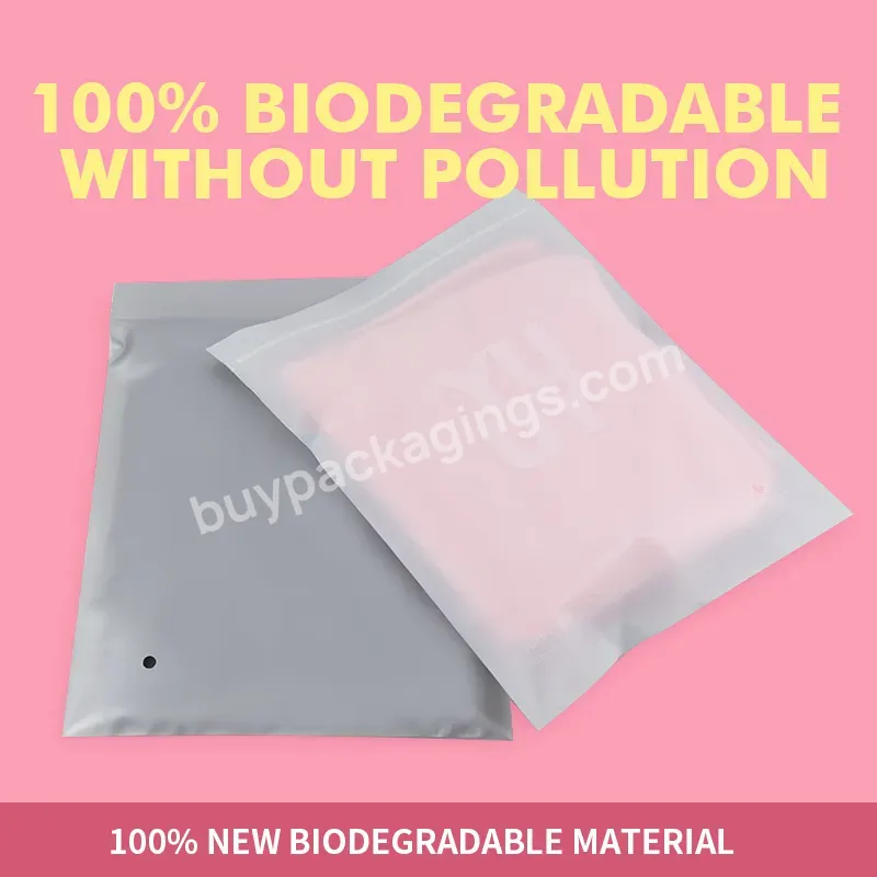 Custom Logo Print Compostable Zipper Colorful Clothing Plastic Packaging Jacket Bags Frosted Biodegradable