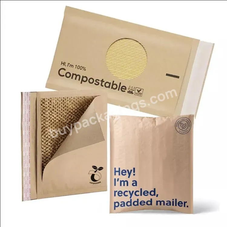 Custom Logo Print Eco Friendly Recycle 100% Biodegradable Compostable Padded Envelope Bubble Mailer Bags