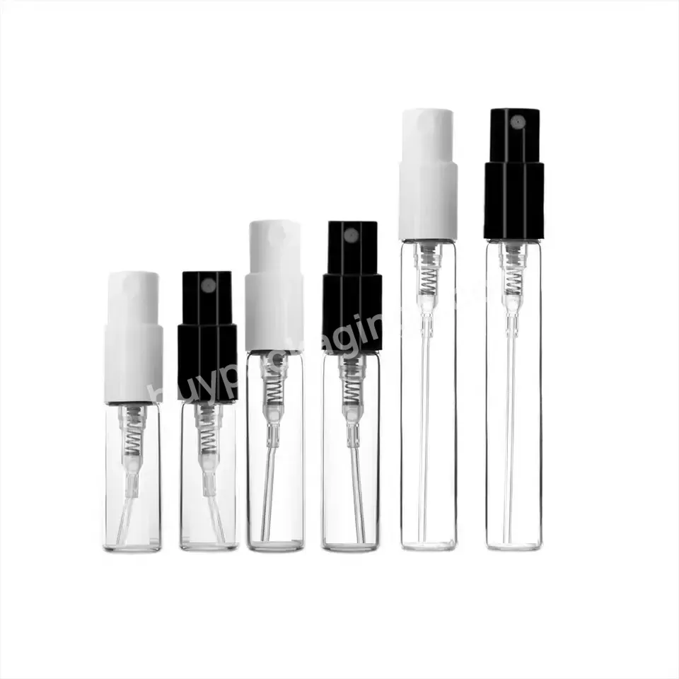 Custom Logo Print Perfume Test Spray Bottle 1.5ml 2ml 3ml Mini Black Sample Perfume Vials Bottles