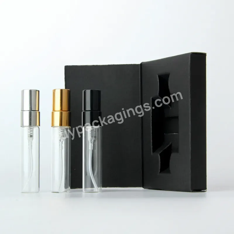 Custom Logo Print Perfume Test Spray Bottle 1.5ml 2ml 3ml Mini Black Sample Perfume Vials Bottles