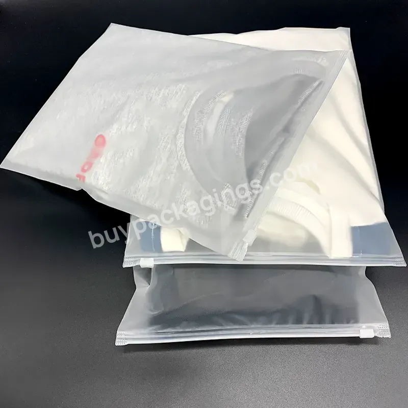 Custom Logo Print Resealable Waterproof Clothing Package Zipper Closure Cpe Frosted Ziplock Plastic Bags