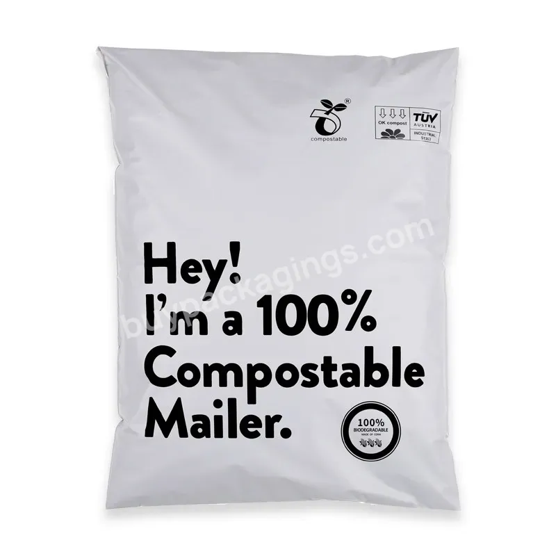 Custom Logo Printed 100% Eco Home Compostable Polymailer Plastic Mailer Clothes Mail Shipping Packaging Mailing Bag For Clothing