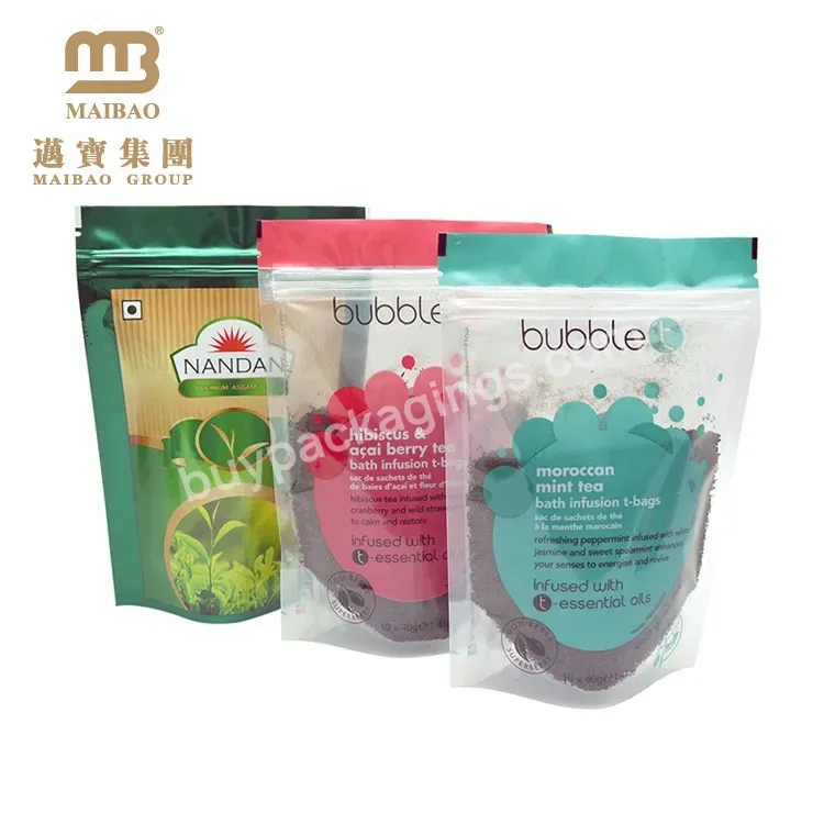 Custom Logo Printed Biodegradable Compostable Eco Food Grade Herb Spice Packaging Ziplock Stand Up Pouches Bags Clear Window