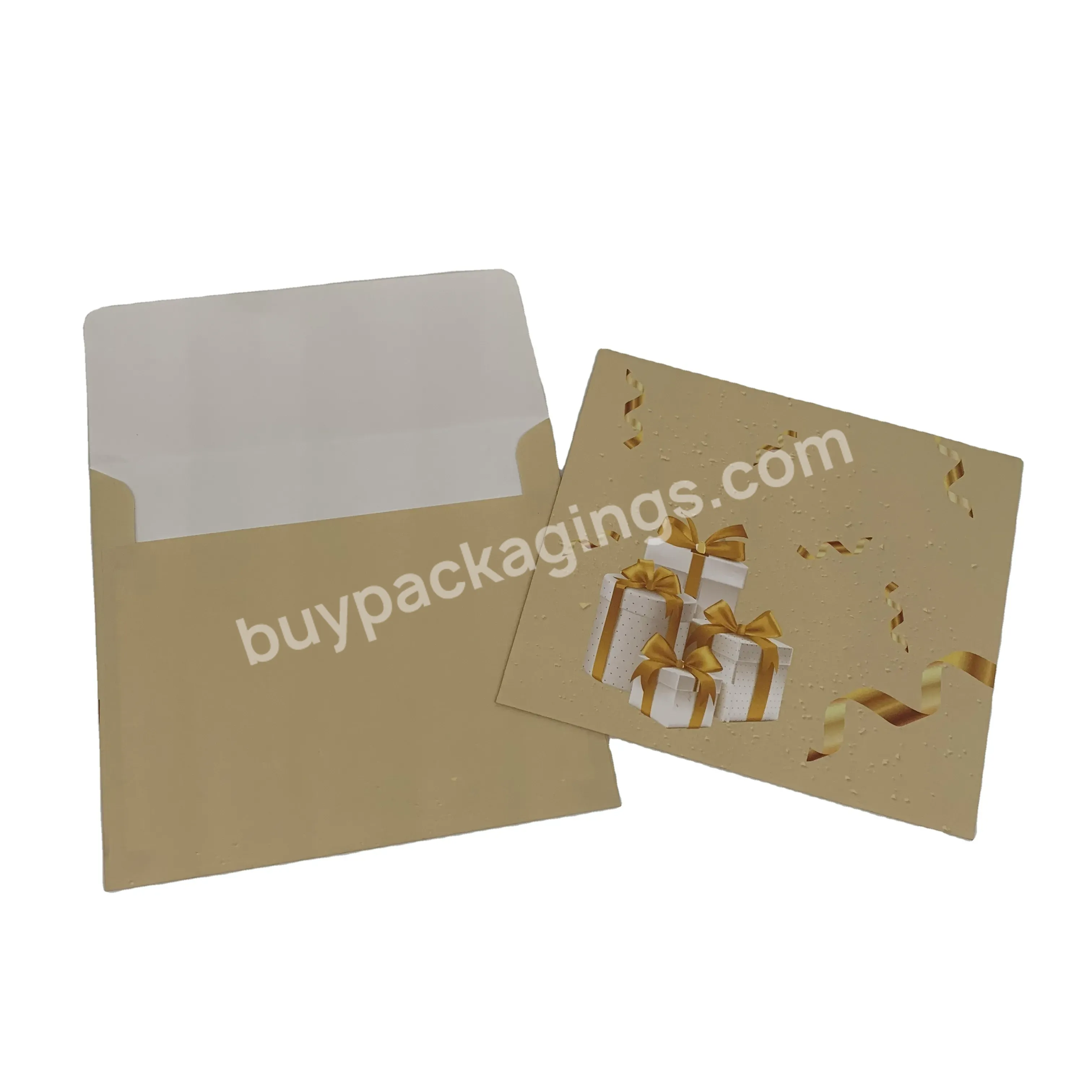 Custom Logo Printed Brown Kraft Color Paper Seed Packaging Envelope With Gift Card