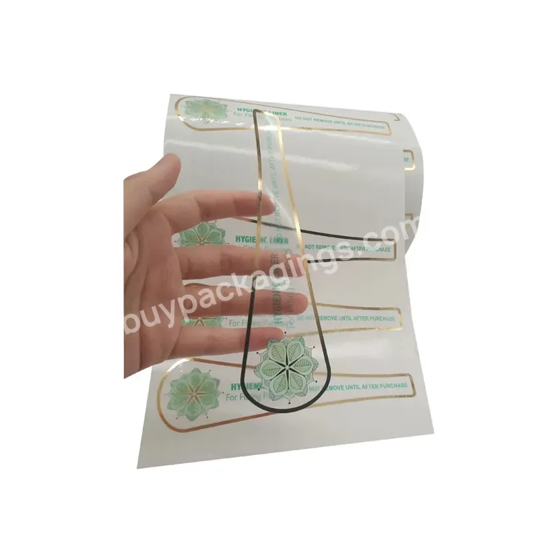 Custom Logo Printed Clear Hygiene Swimwear Label Sticker Protection Hygiene Stickers For Underwear