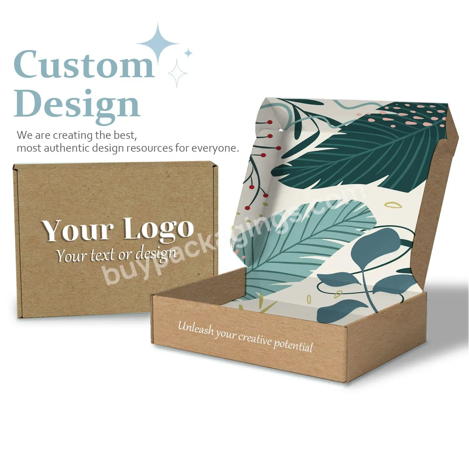 Custom Logo Printed Die Cut Flat Pack Foldable Corrugated Paper Document Box