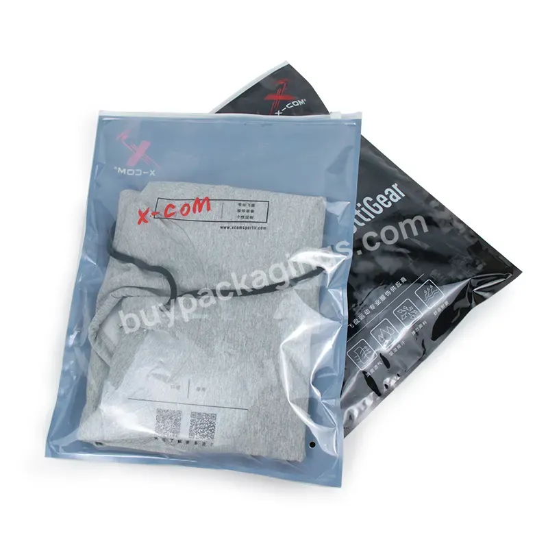 Custom Logo Printed Eco Friendly Bopp Zip Lock Clear Ziplock Plastic Zipper Frosted Clothing Bags