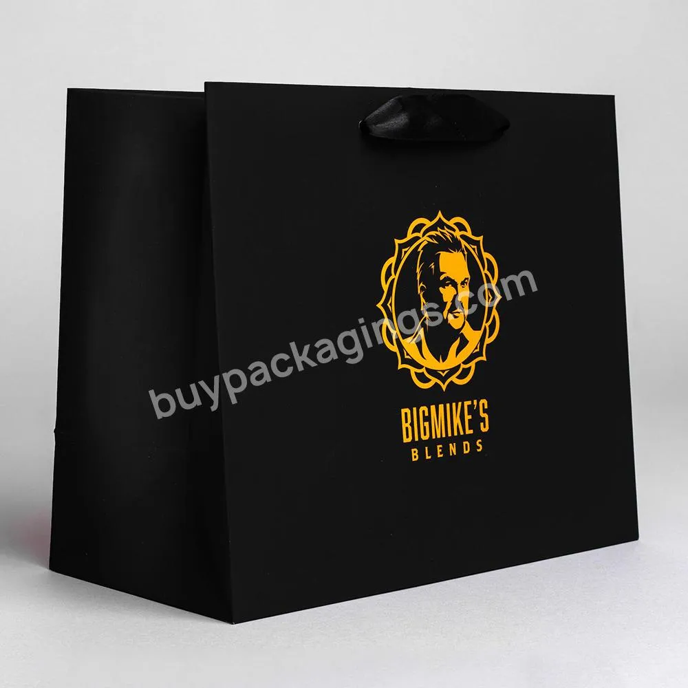 Custom Logo Printed Eco Ribbon Handle Paper Shoes Cloth Packaging Gift Shopping Bag