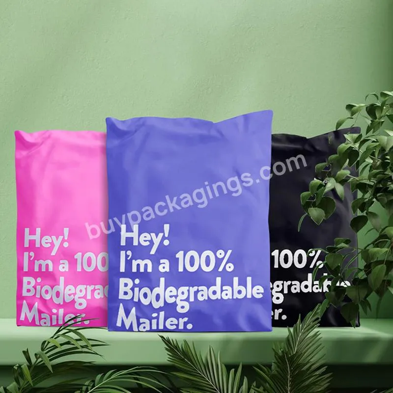 custom logo printed express Biodegradable black courier bags clothes shipping package envelope compostable mailer bag