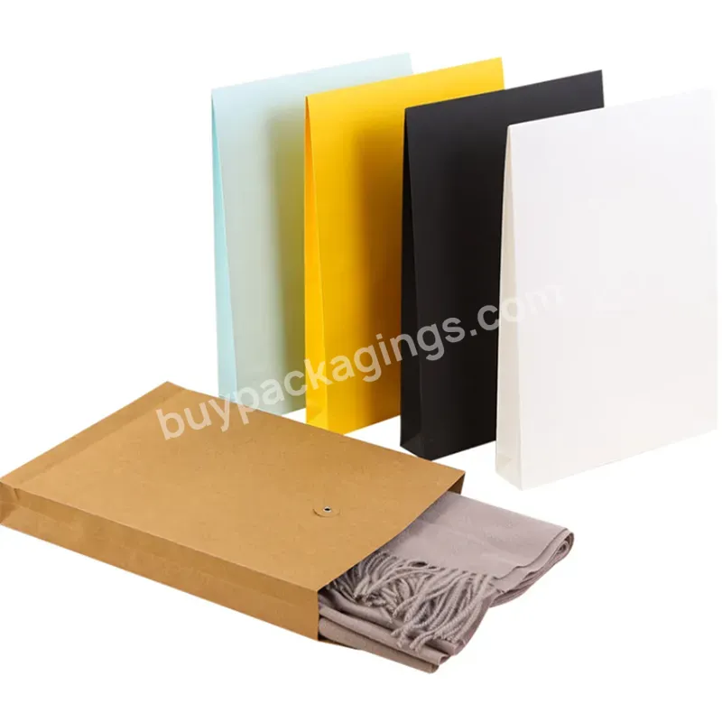 Custom Logo Printed Flat Mailer Self Seal Clothing Packaging Shipping Mailing Bags Expandable Kraft Paper Envelope