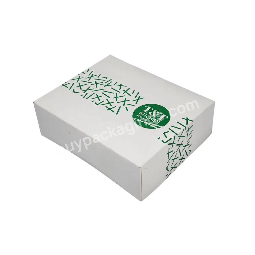 Custom Logo Printed Food Grade White Cardboard Paper Birthday Gift Pastry Cake Box For Cake Packaging